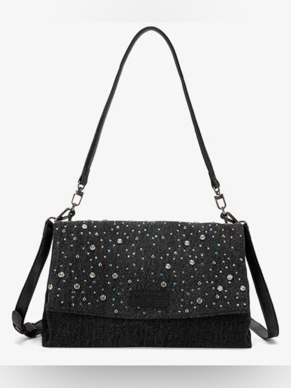 WRANGLER Dark Jean Rhinestone Shoulder Bag